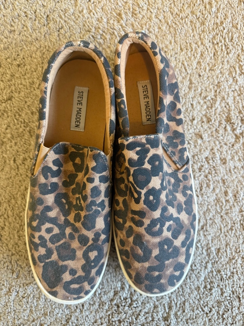 Steve Madden Leopard Print Slip-On Sneakers - Brown & Black